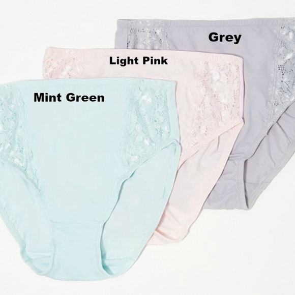 Breezies Set of 3 Soft Support Lace Hi-Cut Briefs - Picture 2 of 4